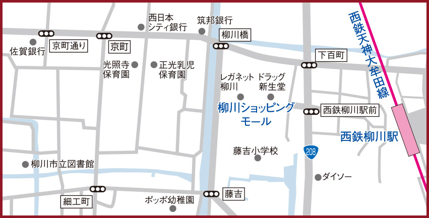 柳川エリアマップ