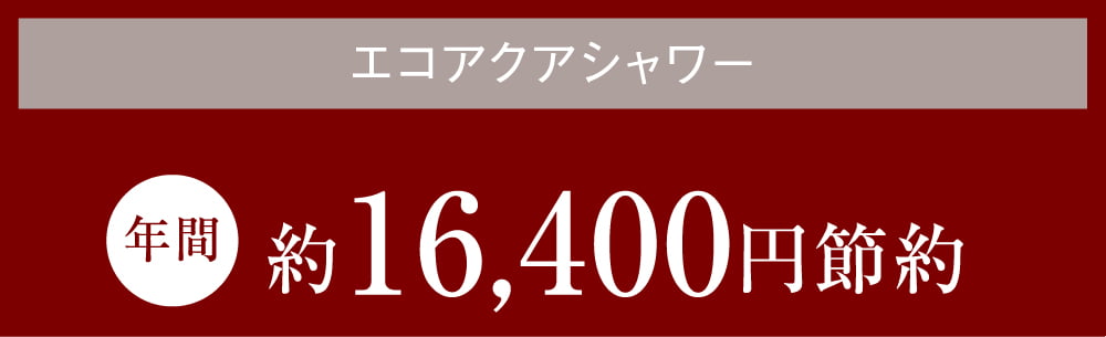 エコアクアシャワー 年間約16,400円節約