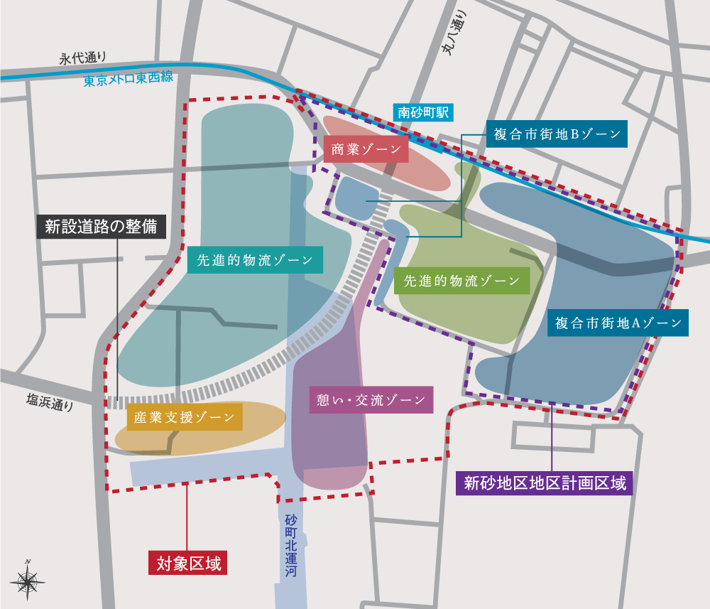 ※出典:新砂二・三丁目地区まちづくり方針(案)の策定について(2020年10月19日 都市整備部まちづくり推進課)