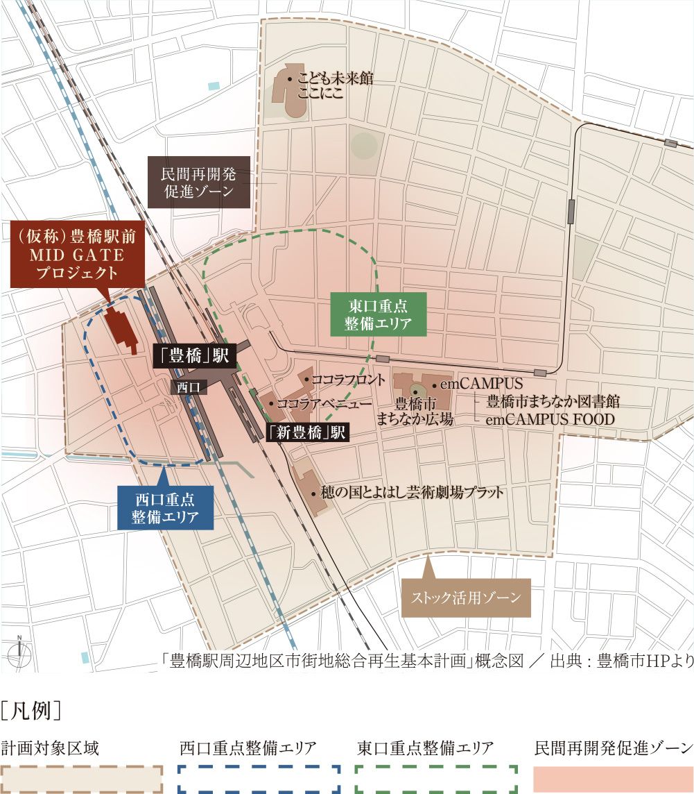 「豊橋駅周辺地区市街地総合再生基本計画」概念図
