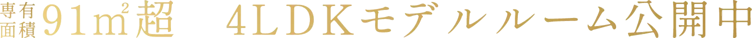  91㎡超　4LDKモデルルーム公開中