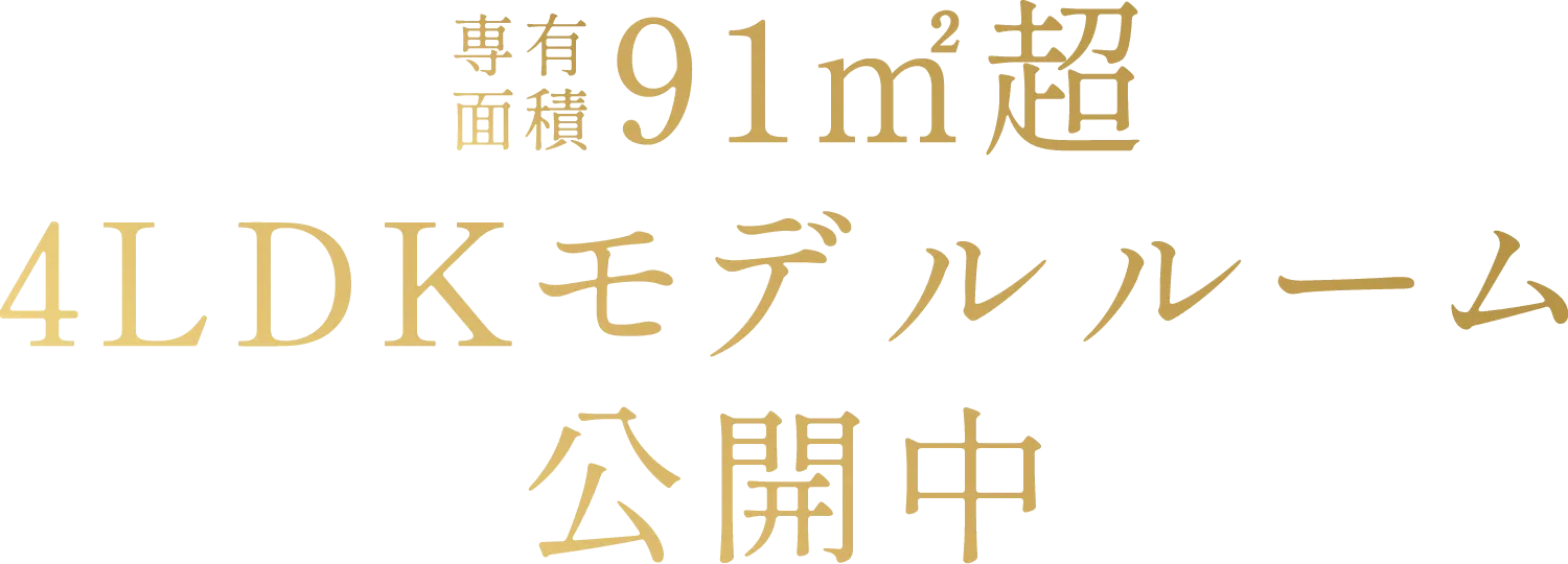  91㎡超　4LDKモデルルーム公開中