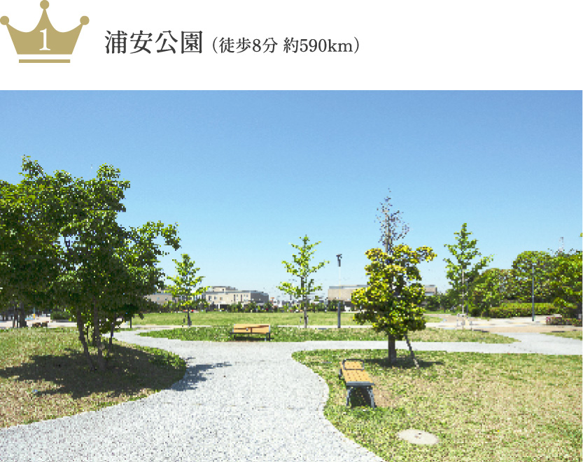 浦安公園 (徒歩8分 約590km)